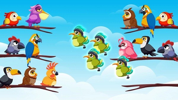 小鸟种类拼图(Bird Color Sort)